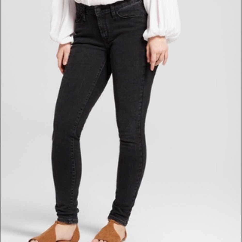 UNIVERSAL THREAD MID RISE SKINNY BLACK ↕️LONG